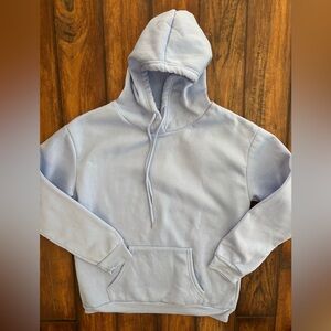 SHEIN Light Blue Hoodie With Kangaroo Pockets